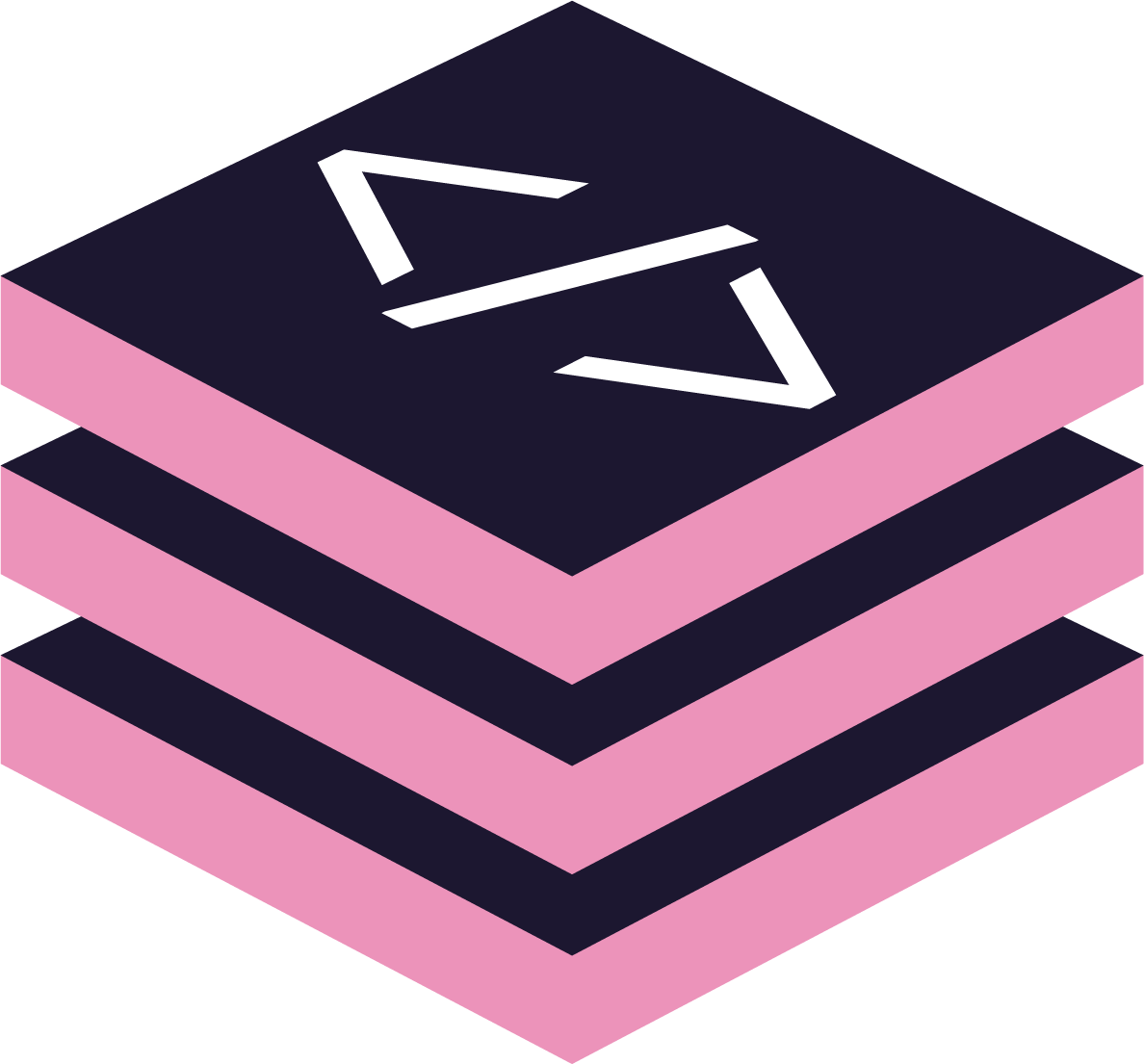 Teachstack stack logo pink purple